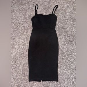 BEST OFFER Tight Form Fitting Black Dress Above the Knee/ Slit in Back XS